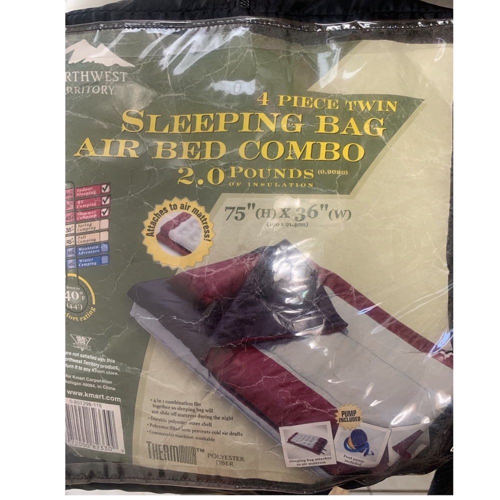 Sleeping bag with air mattress combo